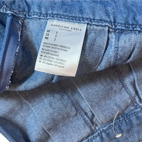 AMERICAN EAGLE OUTFITTERS SIZE 2 BLUE PLEATED MINI SKIRT - Picture 13 of 14